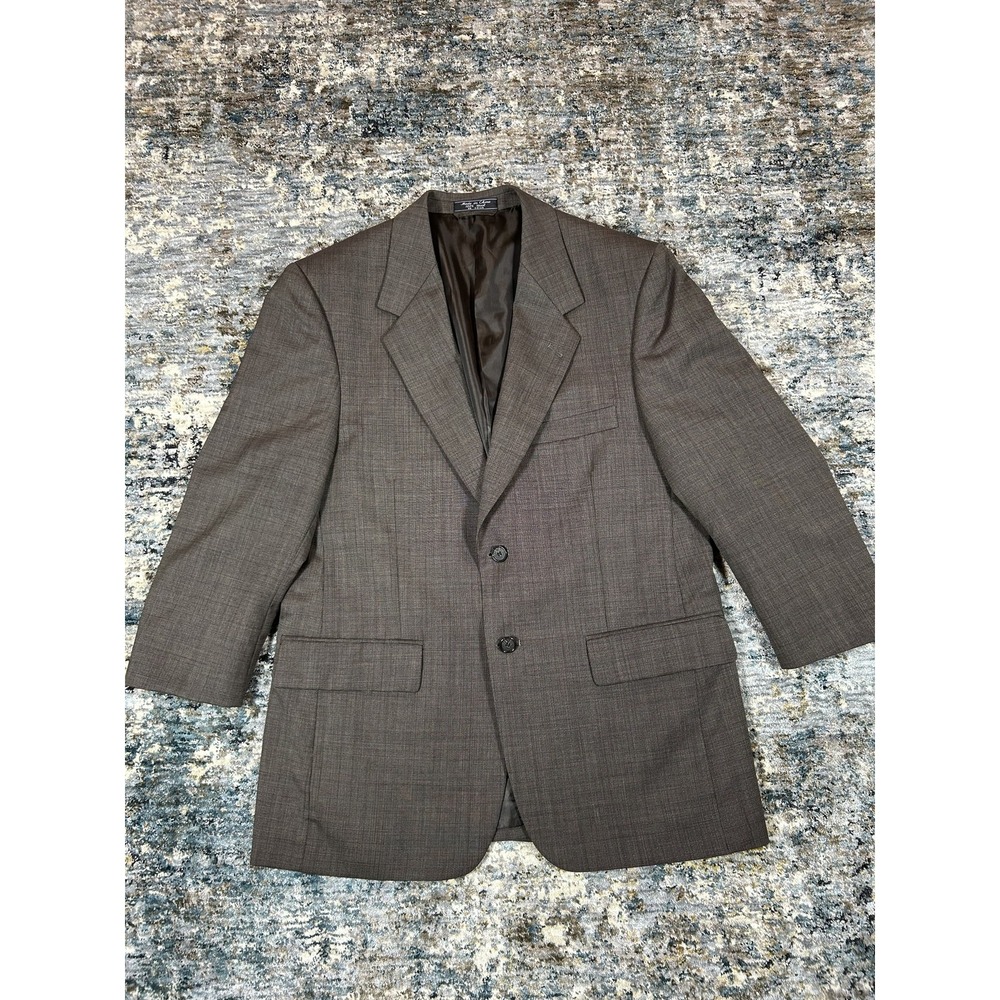 Vintage Unbranded 100% Wool Brown Two-Button Blazer Sport Coat Mens Large